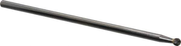 SGS Pro - 1/4" Cut Diam, 1/4" Shank Diam, Ball Head Single Cut Burr - Carbide, Radius End, 7/32" LOC - USA Tool & Supply