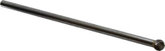 SGS Pro - 3/8" Cut Diam, 1/4" Shank Diam, Ball Head Single Cut Burr - Carbide, Radius End, 5/16" LOC - USA Tool & Supply