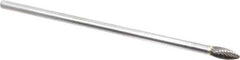 SGS Pro - 5/16" Cut Diam, 1/4" Shank Diam, Flame Head Single Cut Burr - Carbide, Radius End, 3/4" LOC - USA Tool & Supply