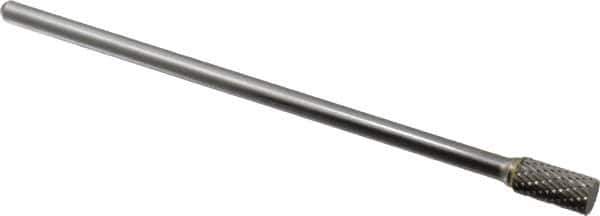 SGS Pro - 3/8" Cut Diam, 1/4" Shank Diam, Cylinder Head Double Cut Burr - Carbide, Flat End, 3/4" LOC - USA Tool & Supply