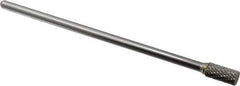SGS Pro - 3/8" Cut Diam, 1/4" Shank Diam, Cylinder Head Double Cut Burr - Carbide, Flat End, 3/4" LOC - USA Tool & Supply