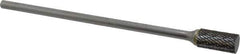 SGS Pro - 1/2" Cut Diam, 1/4" Shank Diam, Cylinder Head Double Cut Burr - Carbide, Flat End, 1" LOC - USA Tool & Supply