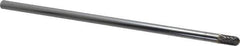 SGS Pro - 1/4" Cut Diam, 1/4" Shank Diam, Cylinder with Radius Head Double Cut Burr - Carbide, Radius End, 1/2" LOC - USA Tool & Supply