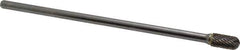 SGS Pro - 3/8" Cut Diam, 1/4" Shank Diam, Cylinder with Radius Head Double Cut Burr - Carbide, Radius End, 3/4" LOC - USA Tool & Supply