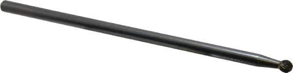 SGS Pro - 1/4" Cut Diam, 1/4" Shank Diam, Ball Head Double Cut Burr - Carbide, Radius End, 7/32" LOC - USA Tool & Supply