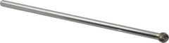 SGS Pro - 3/8" Cut Diam, 1/4" Shank Diam, Ball Head Double Cut Burr - Carbide, Radius End, 5/16" LOC - USA Tool & Supply