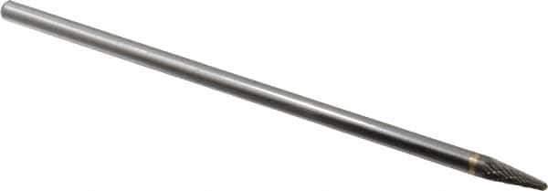 SGS Pro - 1/4" Cut Diam, 1/4" Shank Diam, Taper Head Double Cut Burr - Carbide, Radius End, 5/8" LOC - USA Tool & Supply