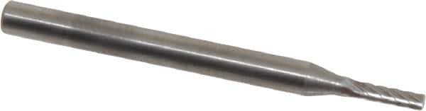 SGS Pro - 1/16" Cut Diam, 1/8" Shank Diam, Cylinder Head Single Cut Burr - Carbide, Flat End, 1/4" LOC, 1-1/2" OAL - USA Tool & Supply