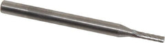 SGS Pro - 1/16" Cut Diam, 1/8" Shank Diam, Cylinder Head Single Cut Burr - Carbide, Flat End, 1/4" LOC, 1-1/2" OAL - USA Tool & Supply