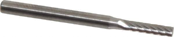 SGS Pro - 3/32" Cut Diam, 1/8" Shank Diam, Cylinder Head Single Cut Burr - Carbide, Flat End, 7/16" LOC, 1-1/2" OAL - USA Tool & Supply