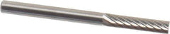 SGS Pro - 1/8" Cut Diam, 1/8" Shank Diam, Cylinder Head Single Cut Burr - Carbide, Flat End, 9/16" LOC, 1-1/2" OAL - USA Tool & Supply