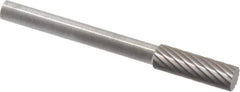 SGS Pro - 5/32" Cut Diam, 1/8" Shank Diam, Cylinder Head Single Cut Burr - Carbide, Flat End, 1/2" LOC - USA Tool & Supply