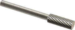 SGS Pro - 3/16" Cut Diam, 1/8" Shank Diam, Cylinder Head Single Cut Burr - Carbide, Flat End, 1/2" LOC - USA Tool & Supply
