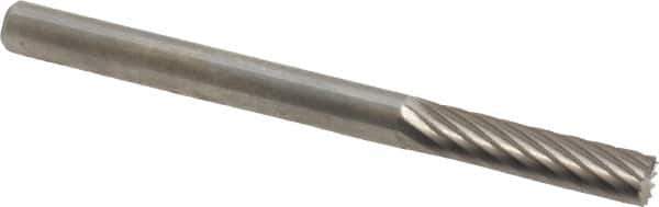 SGS Pro - 1/8" Cut Diam, 1/8" Shank Diam, Cylinder with End Cut Head Single Cut Burr - Carbide, End Cut End, 9/16" LOC - USA Tool & Supply