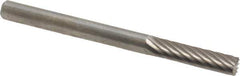 SGS Pro - 1/8" Cut Diam, 1/8" Shank Diam, Cylinder with End Cut Head Single Cut Burr - Carbide, End Cut End, 9/16" LOC - USA Tool & Supply