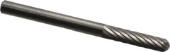 SGS Pro - 1/8" Cut Diam, 1/8" Shank Diam, Cylinder with Radius Head Single Cut Burr - Carbide, Radius End, 9/16" LOC, 1-1/2" OAL - USA Tool & Supply