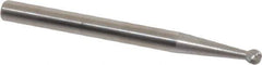 SGS Pro - 3/32" Cut Diam, 1/8" Shank Diam, Ball Head Single Cut Burr - Carbide, Radius End, 3/32" LOC, 1-1/2" OAL - USA Tool & Supply