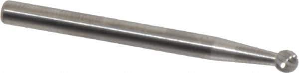 SGS Pro - 1/8" Cut Diam, 1/8" Shank Diam, Ball Head Single Cut Burr - Carbide, Radius End, 1/8" LOC, 1-1/2" OAL - USA Tool & Supply