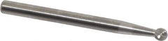 SGS Pro - 1/8" Cut Diam, 1/8" Shank Diam, Ball Head Single Cut Burr - Carbide, Radius End, 1/8" LOC, 1-1/2" OAL - USA Tool & Supply