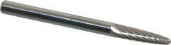 SGS Pro - 1/8" Cut Diam, 1/8" Shank Diam, Tree with Radius Head Single Cut Burr - Carbide, Radius End, 1/2" LOC, 1-1/2" OAL - USA Tool & Supply