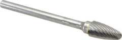 SGS Pro - 1/4" Cut Diam, 1/8" Shank Diam, Tree with Radius Head Single Cut Burr - Carbide, Radius End, 1/2" LOC, 2" OAL - USA Tool & Supply