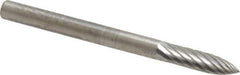 SGS Pro - 1/8" Cut Diam, 1/8" Shank Diam, Tree Head Single Cut Burr - Carbide, Point End, 1/2" LOC, 1-1/2" OAL - USA Tool & Supply
