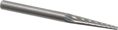 SGS Pro - 1/8" Cut Diam, 1/8" Shank Diam, Cone Head Single Cut Burr - Carbide, Point End, 5/8" LOC, 1-1/2" OAL - USA Tool & Supply