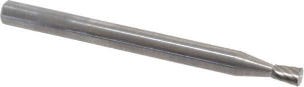SGS Pro - 3/32" Cut Diam, 1/8" Shank Diam, Inverted Cone Head Single Cut Burr - Carbide, Flat End, 1/8" LOC, 1-1/2" OAL - USA Tool & Supply