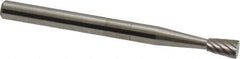 SGS Pro - 1/8" Cut Diam, 1/8" Shank Diam, Inverted Cone Head Single Cut Burr - Carbide, Flat End, 3/16" LOC, 1-1/2" OAL - USA Tool & Supply