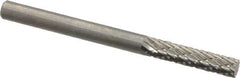 SGS Pro - 1/8" Cut Diam, 1/8" Shank Diam, Cylinder Head Double Cut Burr - Carbide, Flat End, 9/16" LOC, 1-1/2" OAL - USA Tool & Supply