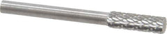 SGS Pro - 5/32" Cut Diam, 1/8" Shank Diam, Cylinder Head Double Cut Burr - Carbide, Flat End, 1/2" LOC - USA Tool & Supply
