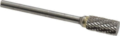 SGS Pro - 1/4" Cut Diam, 1/8" Shank Diam, Cylinder Head Double Cut Burr - Carbide, Flat End, 1/2" LOC, 2-1/4" OAL - USA Tool & Supply