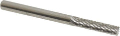SGS Pro - 1/8" Cut Diam, 1/8" Shank Diam, Cylinder with End Cut Head Double Cut Burr - Carbide, End Cut End, 9/16" LOC, 1-1/2" OAL - USA Tool & Supply