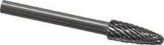SGS Pro - 3/16" Cut Diam, 1/8" Shank Diam, Tree with Radius Head Double Cut Burr - Carbide, Radius End, 1/2" LOC - USA Tool & Supply