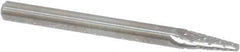 SGS Pro - 1/8" Cut Diam, 1/8" Shank Diam, Cone Head Double Cut Burr - Carbide, Point End, 11/32" LOC, 1-1/2" OAL - USA Tool & Supply