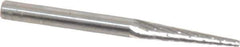 SGS Pro - 1/8" Cut Diam, 1/8" Shank Diam, Cone Head Double Cut Burr - Carbide, Point End, 5/8" LOC, 1-1/2" OAL - USA Tool & Supply