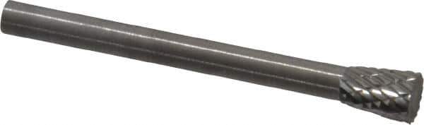 SGS Pro - 3/16" Cut Diam, 1/8" Shank Diam, Inverted Cone Head Double Cut Burr - Carbide, Flat End, 1/4" LOC - USA Tool & Supply