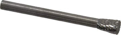 SGS Pro - 3/16" Cut Diam, 1/8" Shank Diam, Inverted Cone Head Double Cut Burr - Carbide, Flat End, 1/4" LOC - USA Tool & Supply