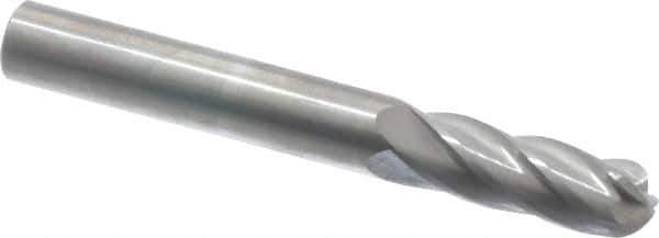 SGS Pro - 1/4" Cut Diam, 1/4" Shank Diam, Cylinder with Radius Head Single Cut Burr - Carbide, Radius End, 3/4" LOC, 2" OAL - USA Tool & Supply