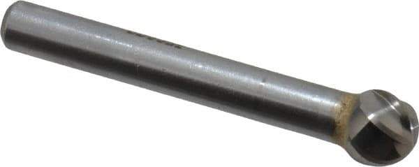 SGS Pro - 3/8" Cut Diam, 1/4" Shank Diam, Ball Head Single Cut Burr - Carbide, Radius End, 5/16" LOC, 2-5/64" OAL - USA Tool & Supply
