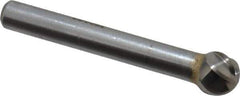 SGS Pro - 3/8" Cut Diam, 1/4" Shank Diam, Ball Head Single Cut Burr - Carbide, Radius End, 5/16" LOC, 2-5/64" OAL - USA Tool & Supply