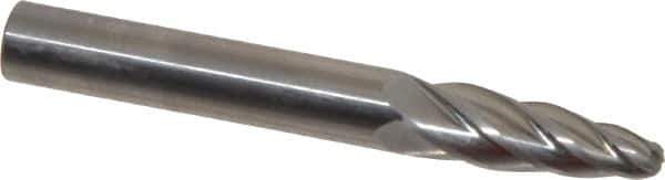 SGS Pro - 1/4" Cut Diam, 1/4" Shank Diam, Tree with Radius Head Single Cut Burr - Carbide, Radius End, 3/4" LOC, 2" OAL - USA Tool & Supply