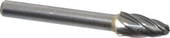 SGS Pro - 3/8" Cut Diam, 1/4" Shank Diam, Tree with Radius Head Single Cut Burr - Carbide, Radius End, 3/4" LOC, 2-1/2" OAL - USA Tool & Supply