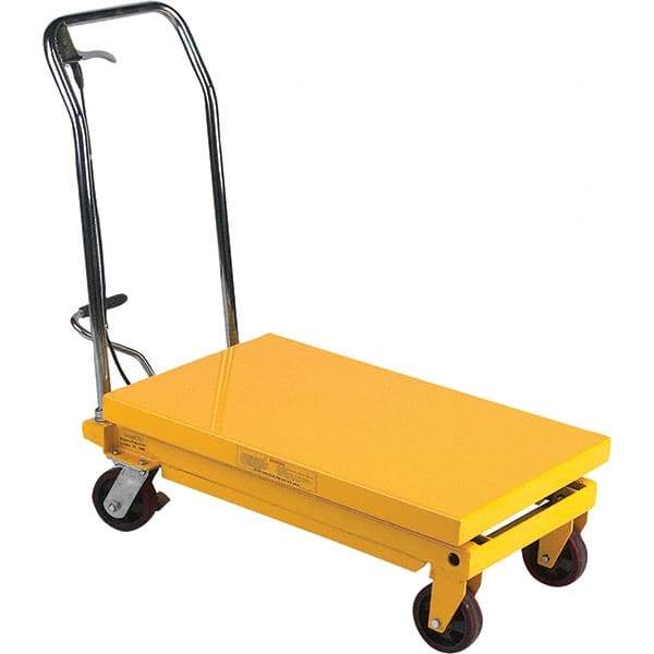 Wesco Industrial Products - 700 Lb Capacity Manual Hydraulic Post Lift Table - 37" to 35" Lift Height, 32" Platform Length x 19-1/2" Platform Width - USA Tool & Supply
