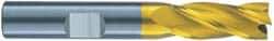 RobbJack - 7/16", 1" LOC, 7/16" Shank Diam, 2-3/4" OAL, 3 Flute, Solid Carbide Square End Mill - Single End, TiN Finish, Spiral Flute, 60° Helix, Centercutting, Right Hand Cut, Right Hand Flute, Series ST-360 - USA Tool & Supply
