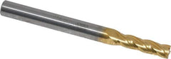 RobbJack - 5/32", 9/16" LOC, 3/16" Shank Diam, 2" OAL, 4 Flute, Solid Carbide Square End Mill - Single End, TiN Finish, 30° Helix, Centercutting, Right Hand Cut, Right Hand Flute, Series ST-430 - USA Tool & Supply