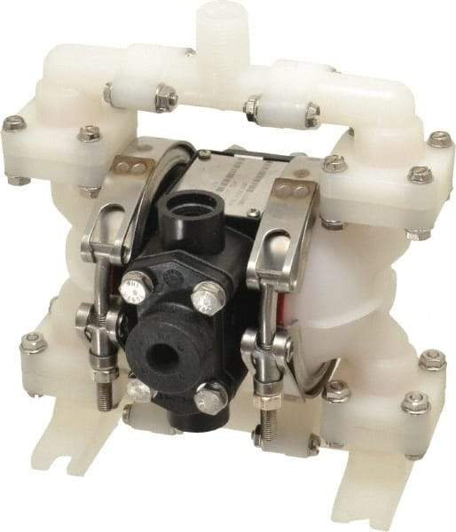 SandPIPER - 1/4" NPT, Nonmetallic, Air Operated Diaphragm Pump - Santoprene Diaphragm, Kynar Housing - USA Tool & Supply