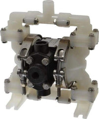 SandPIPER - 1/4" NPT, Nonmetallic, Air Operated Diaphragm Pump - PTFE Diaphragm, Kynar Housing - USA Tool & Supply