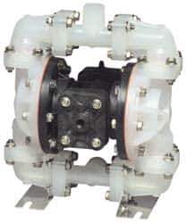 SandPIPER - 1/2" NPT, Nonmetallic, Air Operated Diaphragm Pump - Santoprene Diaphragm, Kynar Housing - USA Tool & Supply