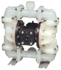 SandPIPER - 3/4" NPT, Nonmetallic, Air Operated Diaphragm Pump - Santoprene Diaphragm, Polypropylene Housing - USA Tool & Supply